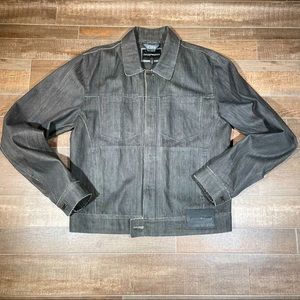 Vintage Emporio Armani Black Denim Jacket Large Simin T Designer Streetwear EUC